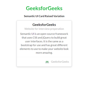 Semantic-UI 卡片引发的变体