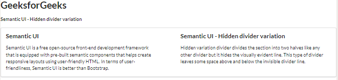 Semantic-UI Divider Variations 隐藏变体