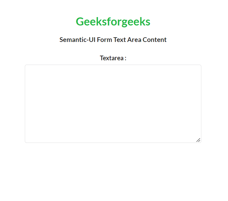Semantic-UI 表单文本区域内容