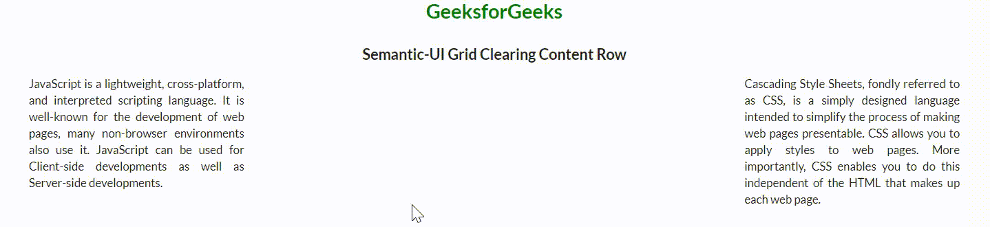 Semantic-UI 网格行清除内容
