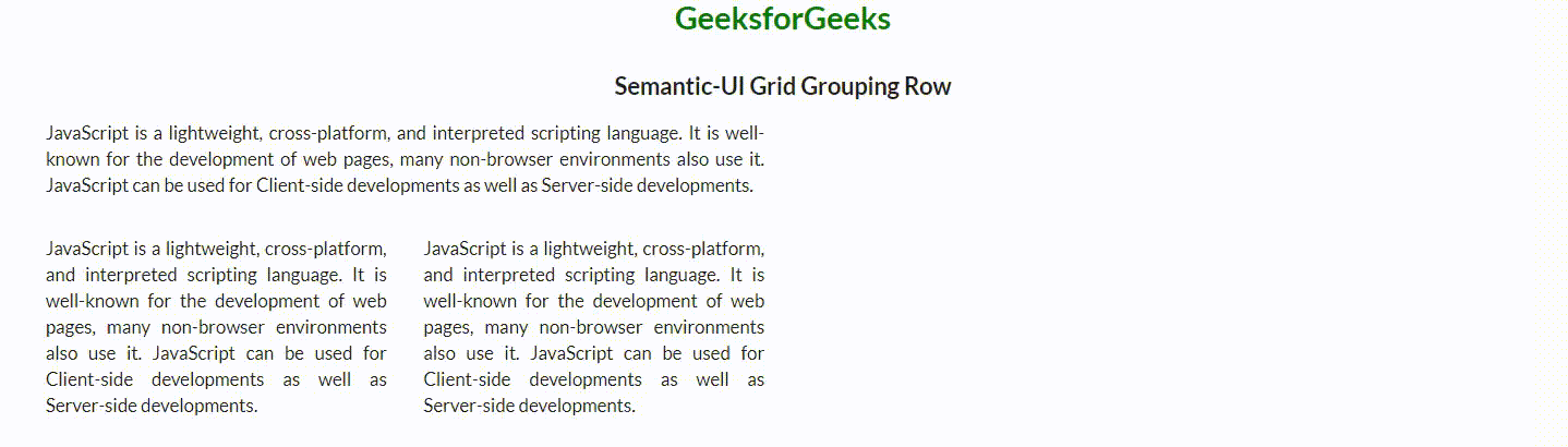 Semantic-UI 网格行分组