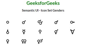 语义 UI 图标集性别