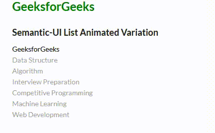 Semantic-UI 列表动画变化