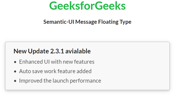 Semantic-UI 消息浮动变体
