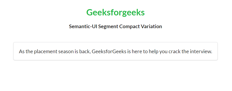 Semantic-UI Segment Compact 变体