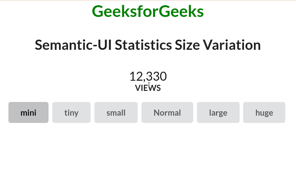 Semantic-UI Statistics Variations Size Variant