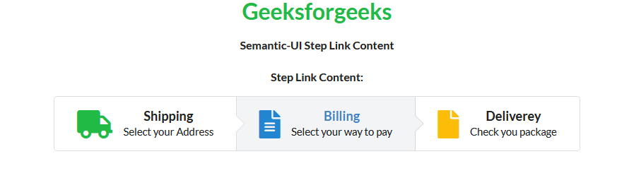 Semantic-UI 步骤链接内容