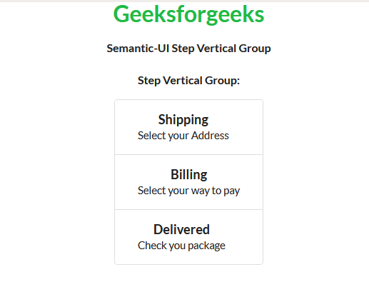 Semantic-UI Step Vertical Group
