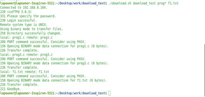 用于从远程 FTP 服务器上的源目录下载文件的 Shell 脚本