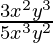 \frac{3x^2y^3}{5x^3y^2}