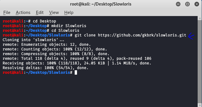 KALI LINUX中的Slowloris DDOS攻击工具教程