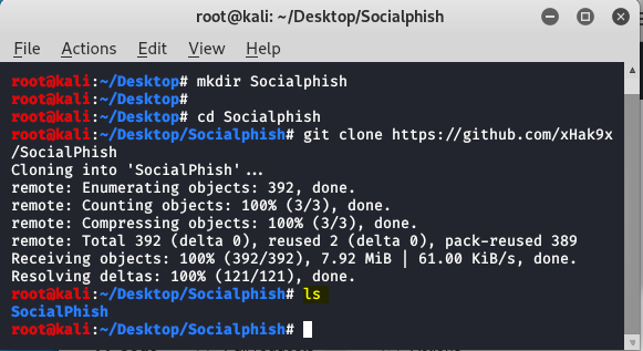 Socialphish - Kali Linux 中的网络钓鱼工具。