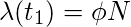 $$\lambda (t_1)=\phi N$$