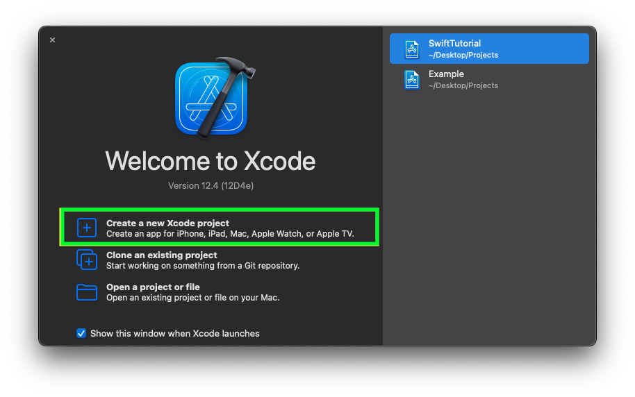 创建一个新的 XCode 项目