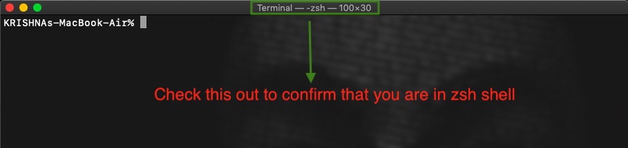 确认这一点以了解您的 bash 是否已转换为 zsh shell