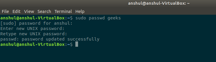 在 linux 中为用户分配密码