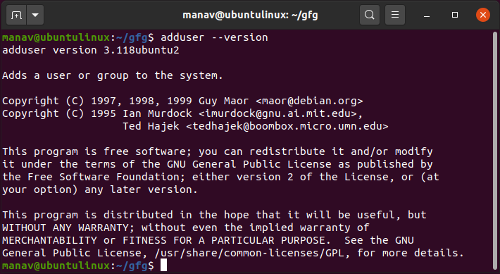 To-get-the-version-of-the-adduser-command