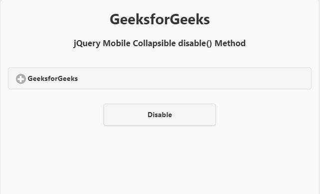 jQuery Mobile 可折叠 disable() 方法
