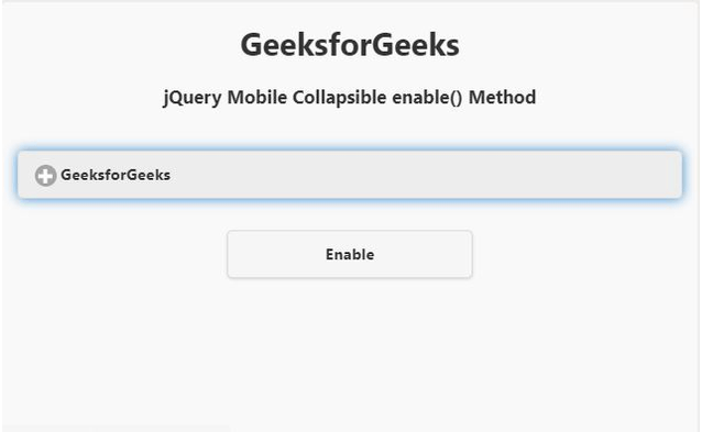 jQuery Mobile 可折叠 enable() 方法
