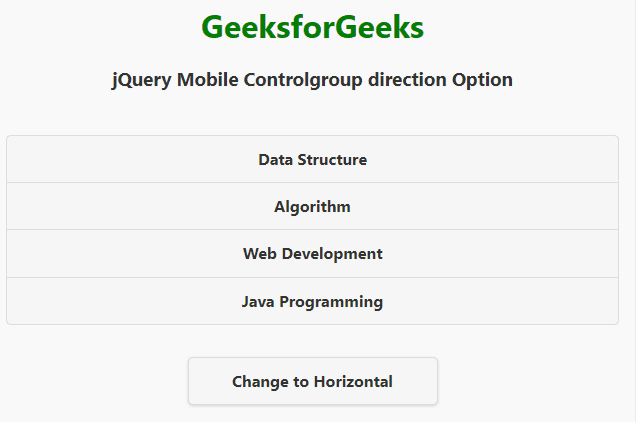 jQuery Mobile Controlgroup 方向选项