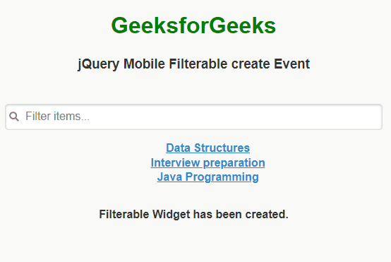 jQuery Mobile 可过滤创建事件