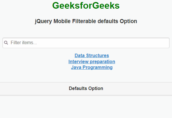 jQuery Mobile 可过滤默认选项
