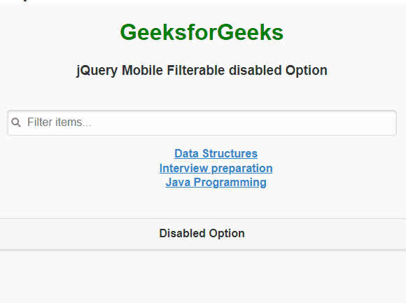 jQuery Mobile 可过滤禁用选项
