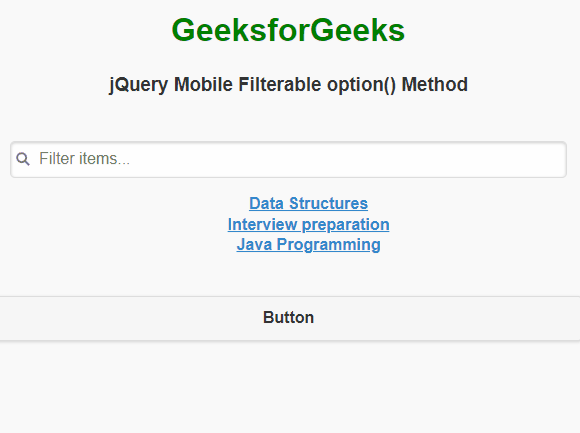 jQuery Mobile Filterable option() 方法