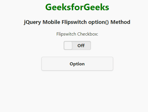 jQuery Mobile Flipswitch option() 方法
