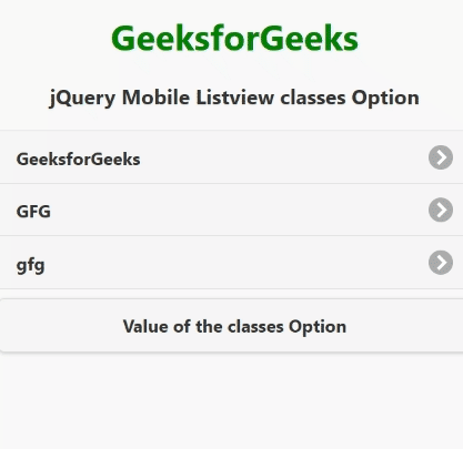 jQuery Mobile Listview 类选项