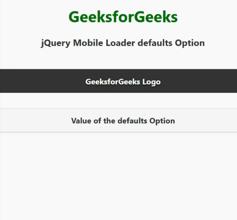 jQuery Mobile Loader 默认选项