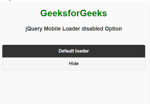 jQuery Mobile Loader 禁用选项