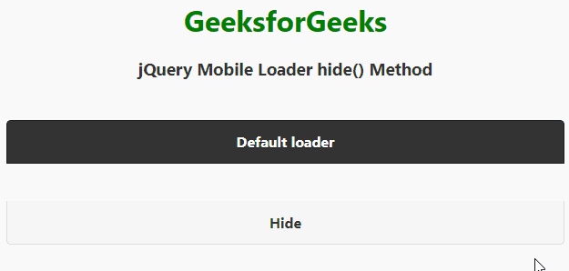 jQuery Mobile 加载器 hide() 方法