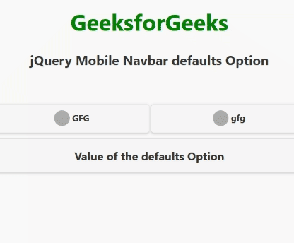 jQuery Mobile 导航栏默认选项