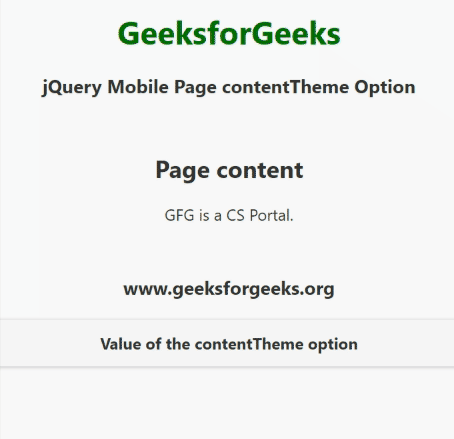 jQuery Mobile 页面内容主题选项