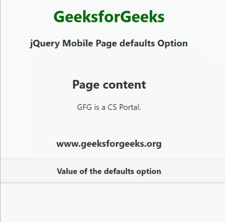 jQuery Mobile 页面默认选项