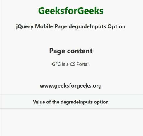 jQuery Mobile 页面的退化输入选项