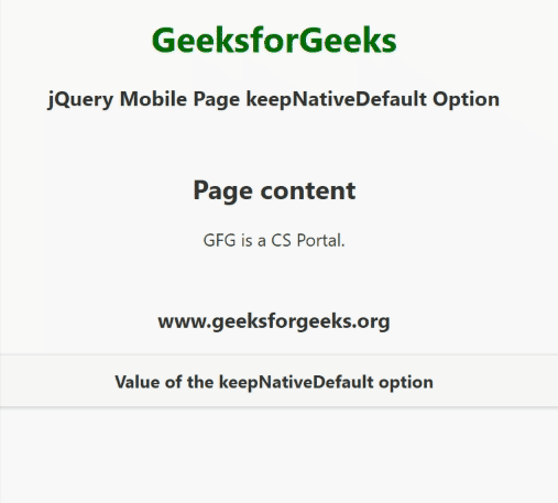 jQuery Mobile 页面 keepNative 选项