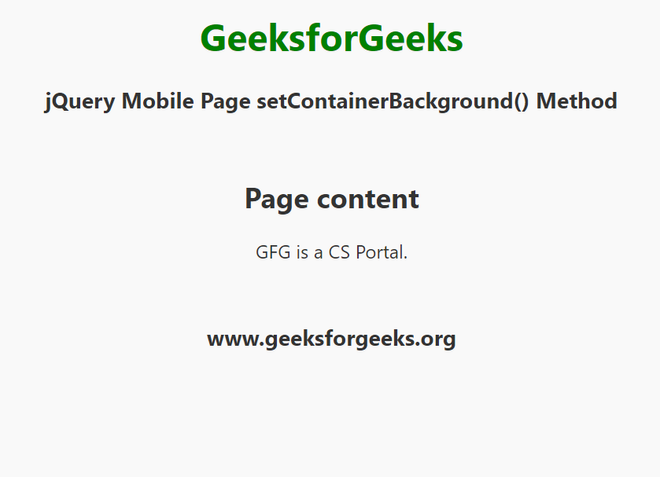jQuery Mobile 页面 setContainerBackground() 方法