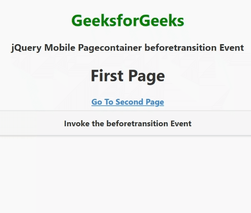 jQuery Mobile Pagecontainer beforetransition 事件