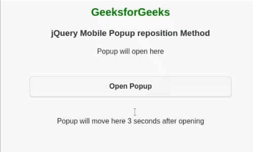 jQuery Mobile Popup reposition() 方法