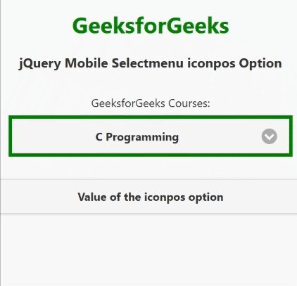 jQuery Mobile Selectmenu iconpos 选项