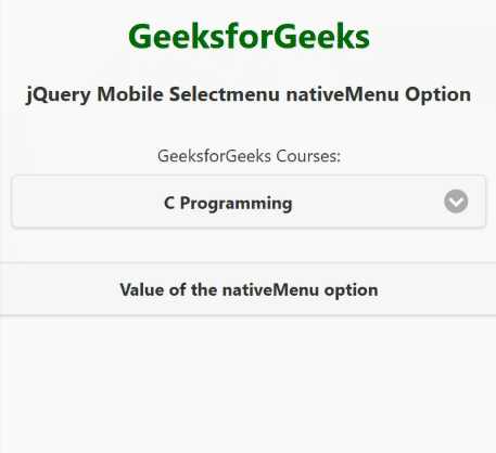 jQuery Mobile Selectmenu nativeMenu 选项