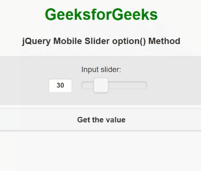 jQuery Mobile Slider option() 方法