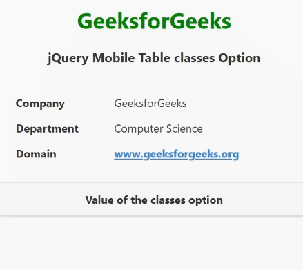 jQuery Mobile 表类选项