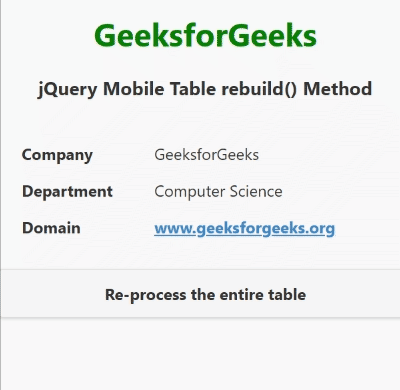 jQuery Mobile 表重建方法