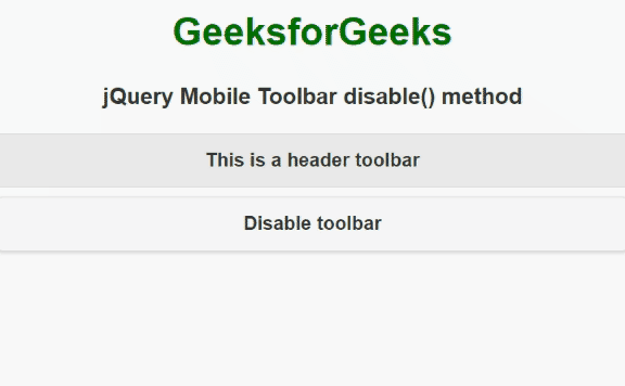 jQuery Mobile 工具栏 disable() 方法