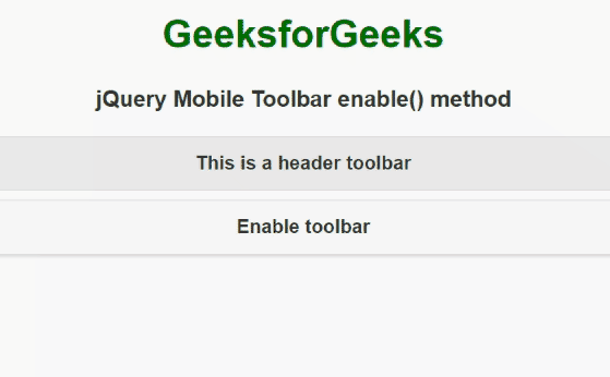 jQuery Mobile 工具栏 enable() 方法