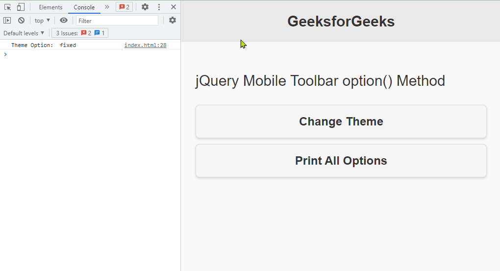 jQuery Mobile 工具栏 option() 方法