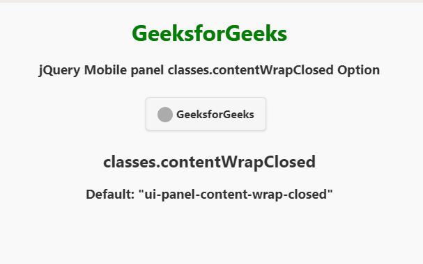 jQuery Mobile 面板 classes.contentWrapClosed 选项